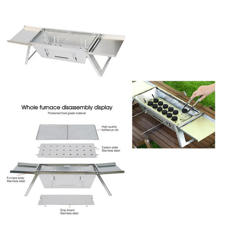 STAINLESS STEEL CAMPING CHARCOAL BBQ Tackle Online Australia