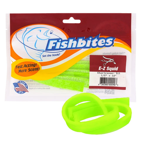 FISHBITES Fast Acting E-Z Squid - Chartreuse