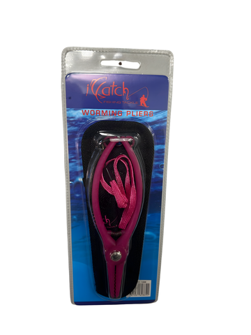ICATCH Worm Worming & Hook Removal Pliers + Pouch Pink Tackle Online Australia