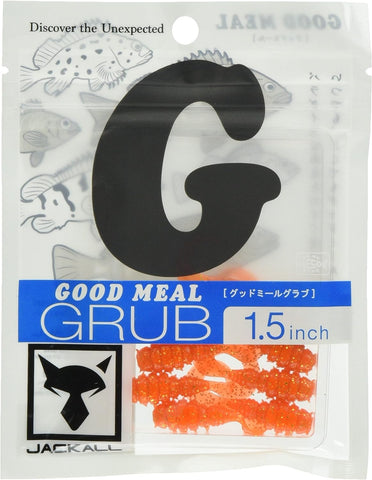 JACKALL Good Meal Aji Soft Plasic 1.5" Grub - Orange Gold Flake