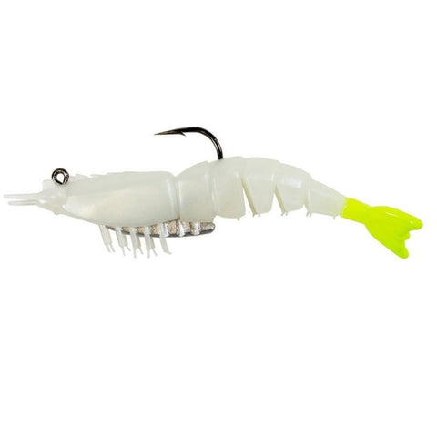 Z-Man EZ ShrimpZ Rigged 3.5"- Glow Chrt Tail, [fishing tackle], [fishing lures] - Tackle Online Australia 