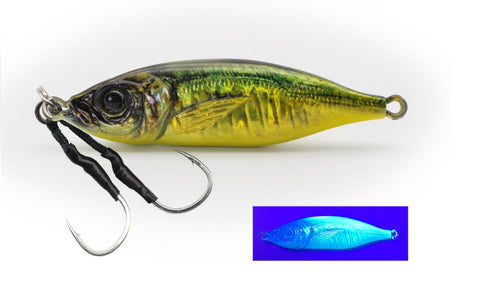 LITTLE JACK Metal Addict 30g Type 06 - GREEN/GOLD UV 05, [fishing tackle], [fishing lures] - Tackle Online Australia 