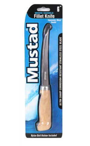 Mustad 6" Deluxe Wood Handle Fillet Knife - Tackle Online Australia