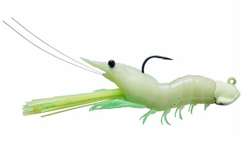 LIVETARGET Fleeing Shrimp Soft Plastic Lure - Glow Shrimp 2 3/4" - Tackle Online Australia